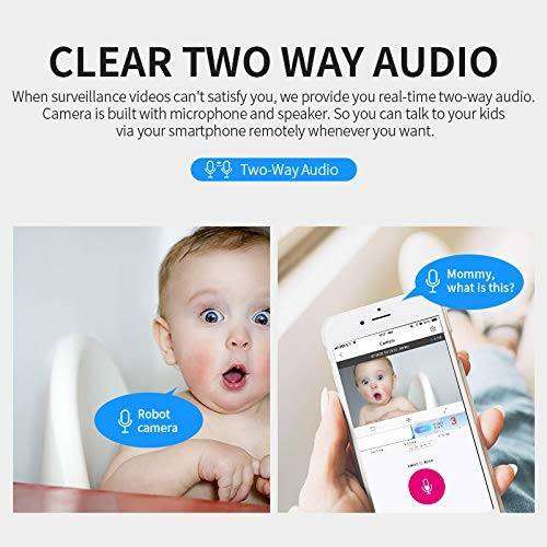 CCTV wifi real time home security system robot - 2 way audio, night vision, motion detect alarm