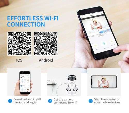 CCTV wifi real time home security system robot - 2 way audio, night vision, motion detect alarm