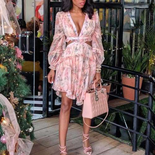 Bohemian flair ruffle pastel dresss