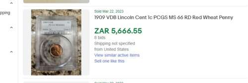 1909 American VDB Lincoln 1 cent MS66RB - Much rarer than the RED that sells for over R 5500.00!