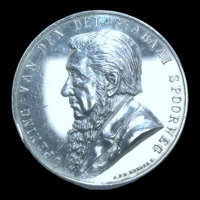NZASM - 1895 - Silver medal - Opening van den Delgoabaai Spoorweg - EXTREMELY RARE