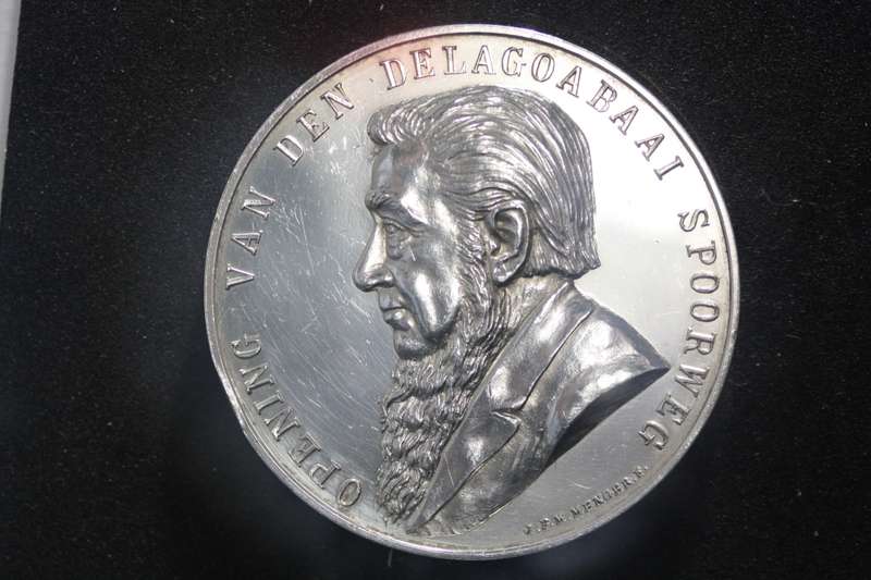 NZASM - 1895 - Silver medal - Opening van den Delgoabaai Spoorweg - EXTREMELY RARE