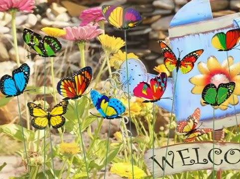 10-Pack Whimsical Butterfly Garden Stakes