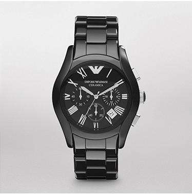 New Emporio Armani Ceramica 2-Tone Chronograph Mens Watch