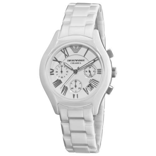 New Emporio Armani Ceramica 2-Tone Chronograph Mens Watch