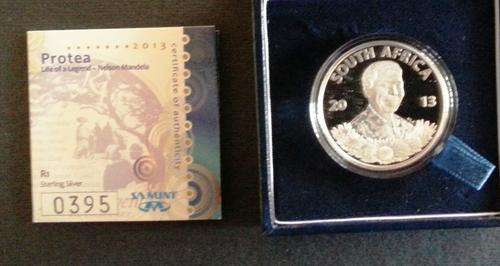 Protea Proof Coin 2013 "Life of Legend" Nelson Mandela. Limited Edition only 6000