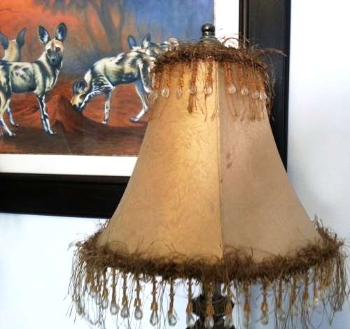 Bedside lamps, 90cm high.