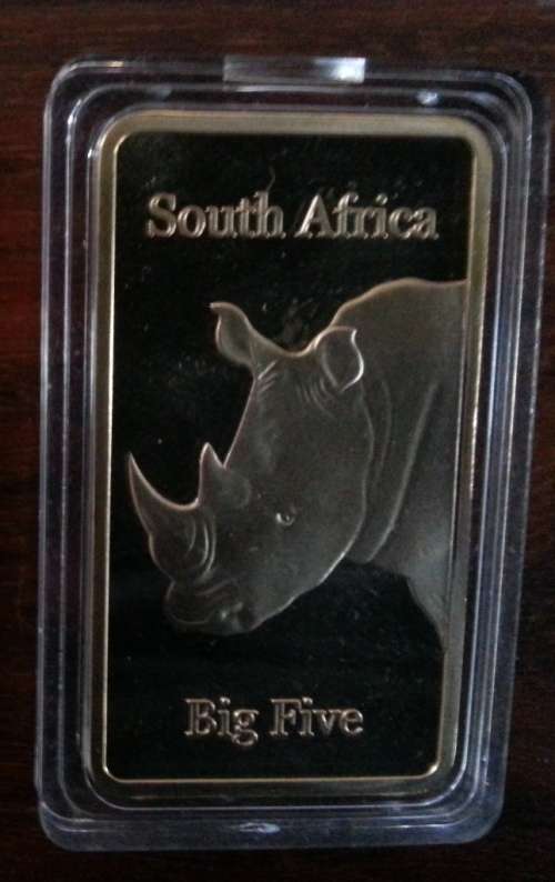 Rhino Bullion 24kt gold layered bar 1 oz