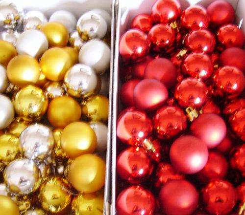 Silver, Gold, Red Christmas tree decor balls