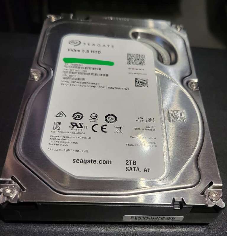 2TB Seagate 3.5` Video Hard Drive (100% Working)