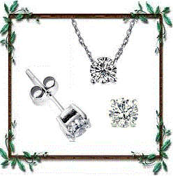 925 STAMPED SILVER PLATED CRYSTAL NECKLACE AND STUD EARRING SET