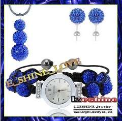 Shamballa Watch, Earring & Necklace Set