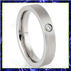 ACJ Flush Solitaire CZ 316L SS Ring - 6/M