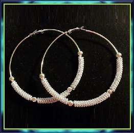 Silver Mesh Hoop Earrings