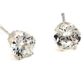 2.04ct White Cubics Stainless Steel Stud Earrings