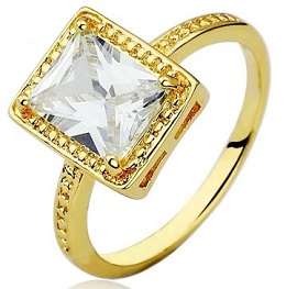 White Crystal Cocktail Ring - Size 6