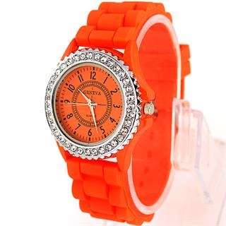 Watch With Silicone Band - Orange