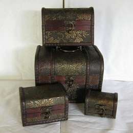 4 IN 1 - SET OF WOODEN BOXES
