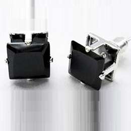 Pitch Black Crystal Stud Earrings