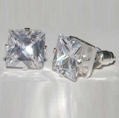 Diamond-White Crystal Stud Earrings
