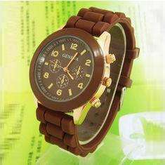 Watch With Silicone Band - Brown