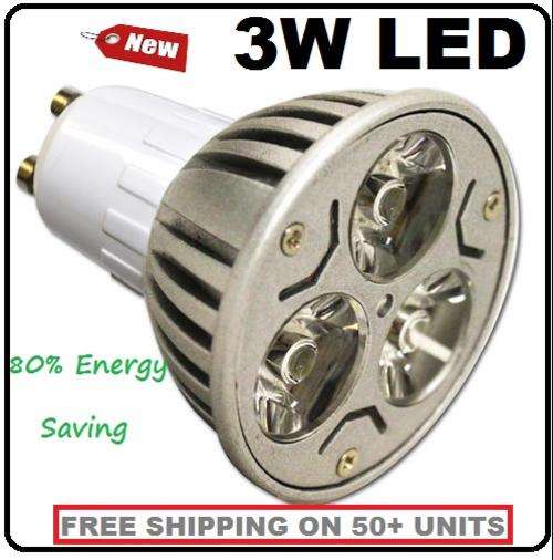 300 UP FOR AUCTION - 3 LED 3W Bulb FREE SHIPPING ON 50+ Units * NO COMBINING COSTS