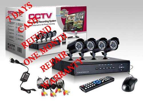 4CH H.264 DVR Security System with 4 Surveillance Camera's - 3G & Internet remote viewing + WARRANTY