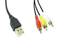 USB Cable USB A male ~ 3xRCA plugs 1.5m