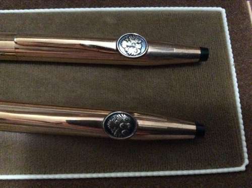 Cross 14Kt Gold Filled Pen and Pencil Set with Barclays Emblem