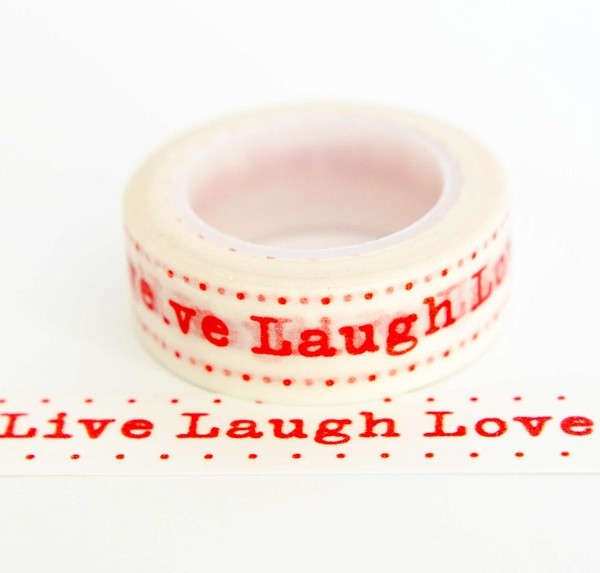 Red Live Laugh Love Washi Tape