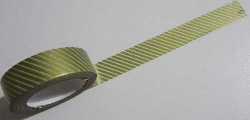 Gold/White Stripe Washi Tape