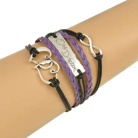 One Direction Infinity Bracelet - Purple/Black