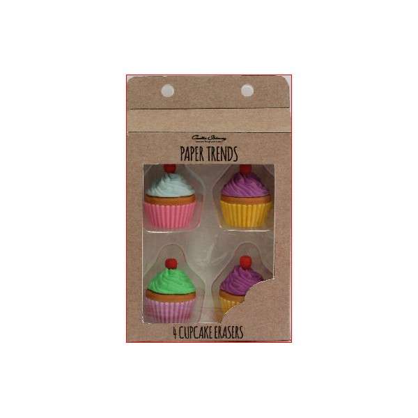 Novelty Erasers - Cupcakes in a Box, 4pcs