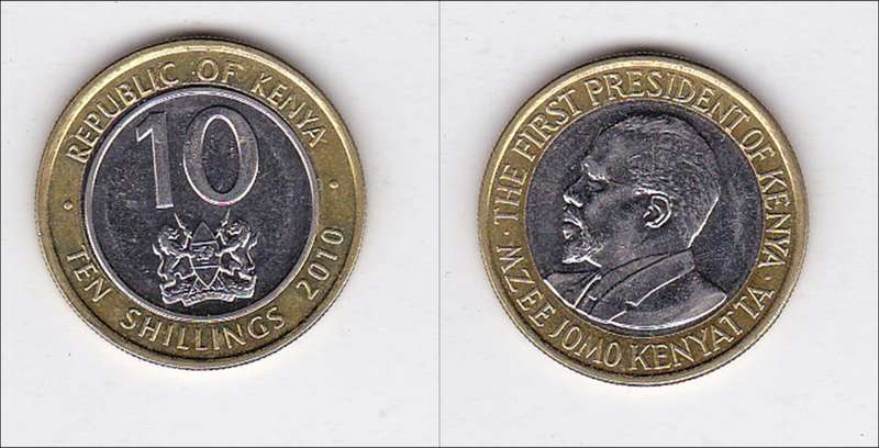 KENYA 10 SHILLINGS 2010 EF