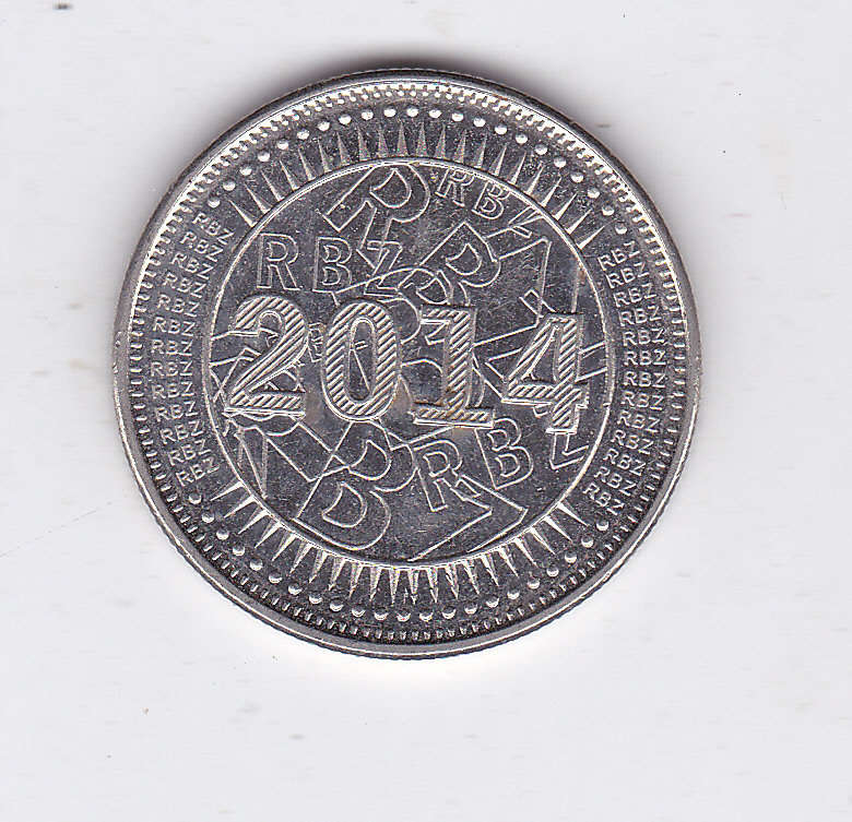 ZIMBABWE 25 CENTS BOND COIN 2014 HIGH GRADE