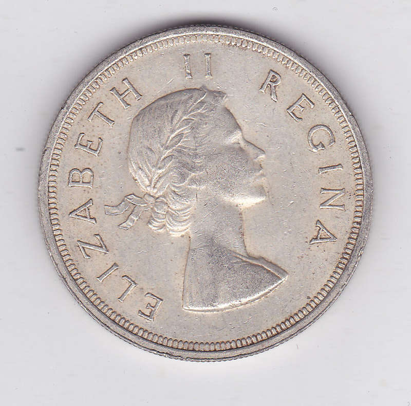 SOUTH AFRICA 5 SHILLINGS 1955 SILVER HIGH GRADE