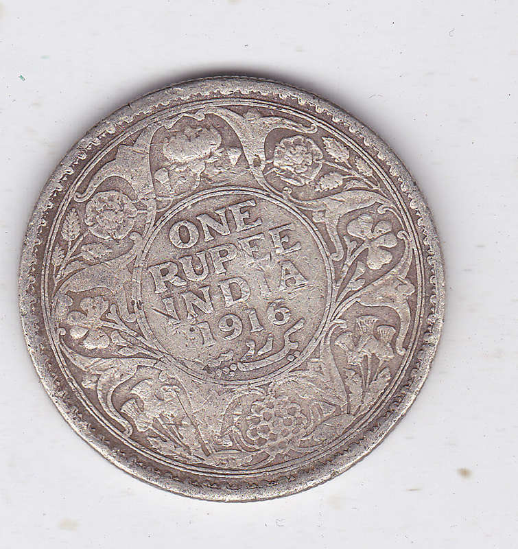 INDIA 1 RUPEE 1916 - SILVER