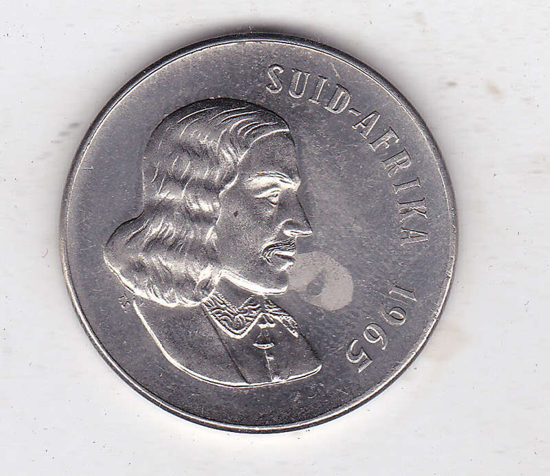SUID AFRIKA 50 CENTS 1965 AFRIKAANS LEGEND HIGH GRADE