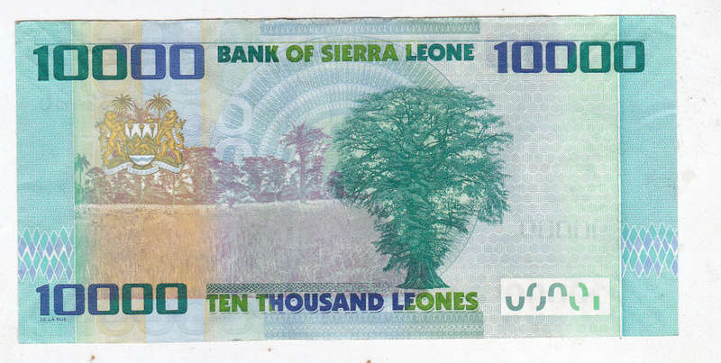 SIERRA LEONE 10 000 LEONES 2010 PEACE FACE VALUE R17.15
