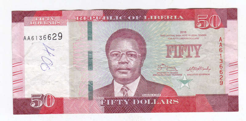 LIBERIA 50 DOLLARS 2016