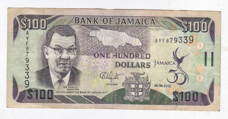 JAMAICA $100 50 YEARS 2012