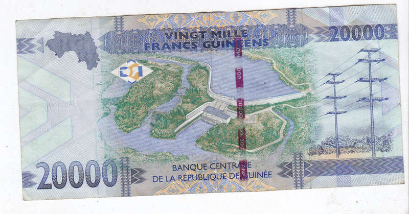 GUINEA REPUBLIC 20 000 FRANCS 2015 DAMS FACE VALUE R27
