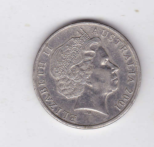 AUSTRALIA 20 CENTS SIR DONALD BRADMAN 2001