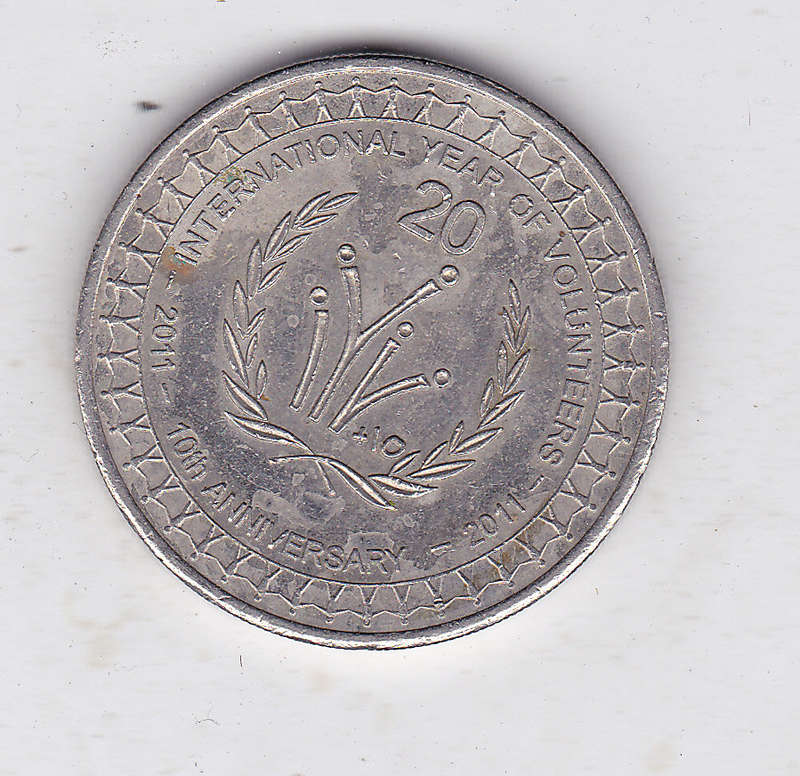 AUSTRALIA 20 CENTS INTERNATIONAL EAR OF VOLUNTEERS 2011
