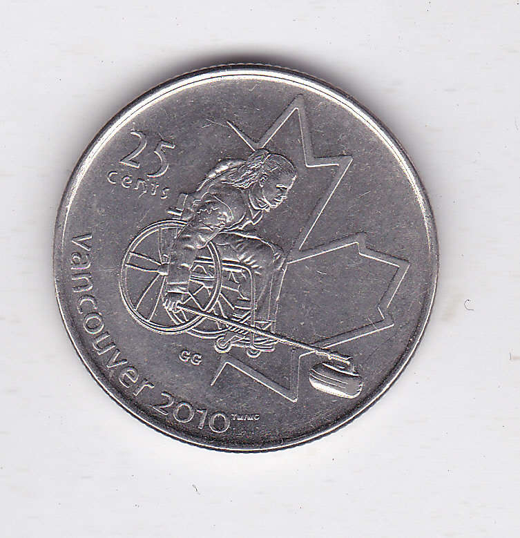 CANADA 25 CENTS 2007 ¿ WINTER OLYMPICS 2010 EXTRA FINE