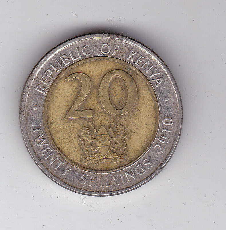 KENYA 20 SHILLINGS BI METAL 2010