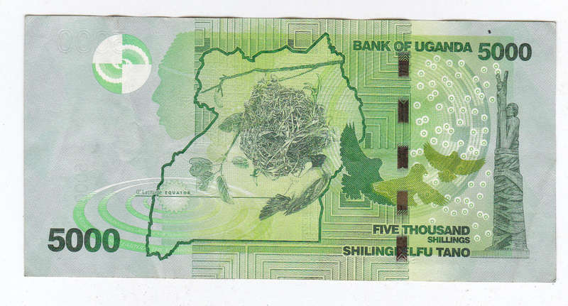 UGANDA 5000 SHILLINGS 2011 HIGH GRADE FACE VALUE =R17.8