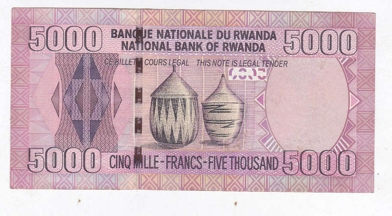 RWANDA 5000 FRANCS 2009 GORILLA FACE VALUE R75