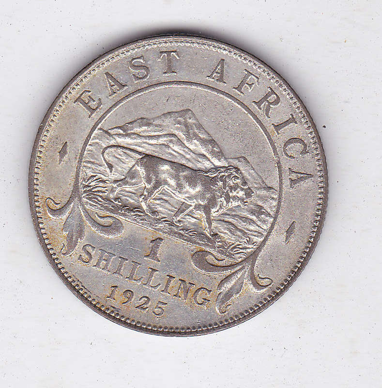 EAST AFRICA 1 SHILLING 1925 EXTRA FINE SILVER
