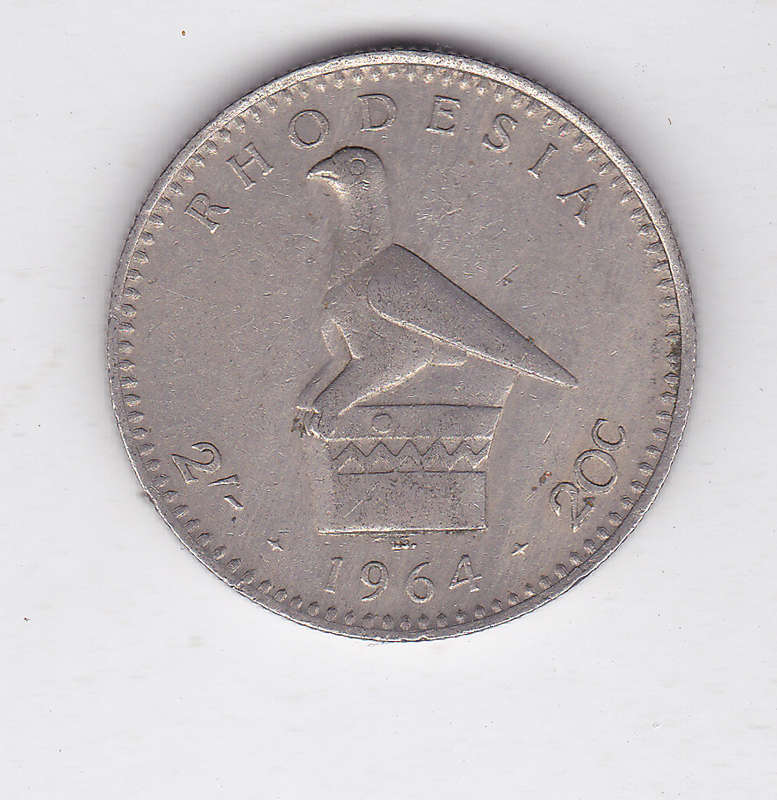 RHODESIA 2 SHILLINGS 1964